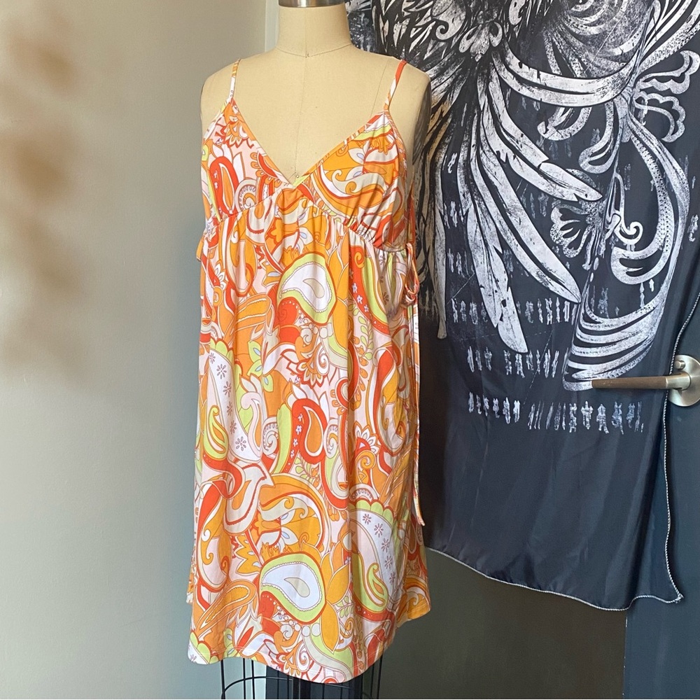 Vibrant Paisley Slip Babydoll Dress